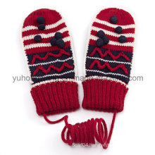 Fashion Warm Knitted Acrylic Jacquard Gloves & Mittens
